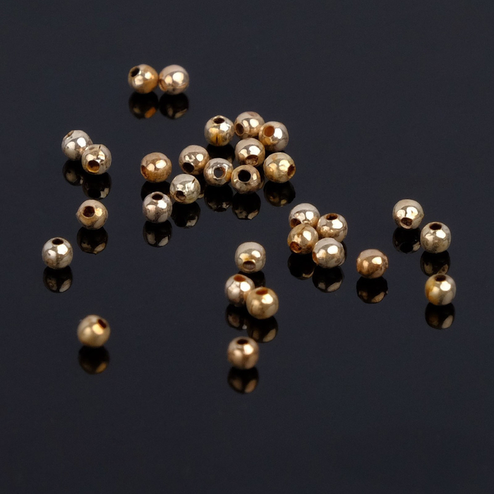 Кримп (зажимная бусина) СМ-368 (набор 30 шт.), 2мм, цвет золото - Фото 1