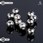 Кримп - зажимная бусина СМ-375, набор 10 шт. 10 мм, цвет серебро - Фото 1