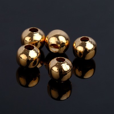 Кримп (зажимная бусина) СМ-376 (набор 5шт), 12мм, цвет золото