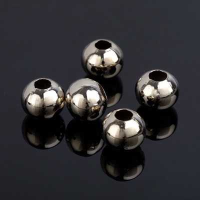 Кримп (зажимная бусина) СМ-376 (набор 5шт), 12мм, цвет серебро