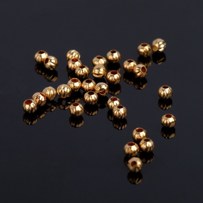 Кримп (зажимная бусина) СМ-379 (набор 30шт), 3,2 мм, цвет золото - Фото 1