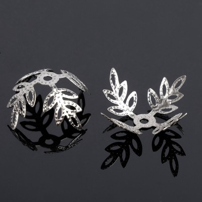 Шапочки для бусин (набор 10шт) СМ-047, 2х23 мм, цвет серебро