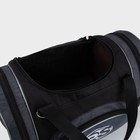 Сумка спортивная на молнии, 3 наружных кармана, цвет чёрный/серый - Фото 3