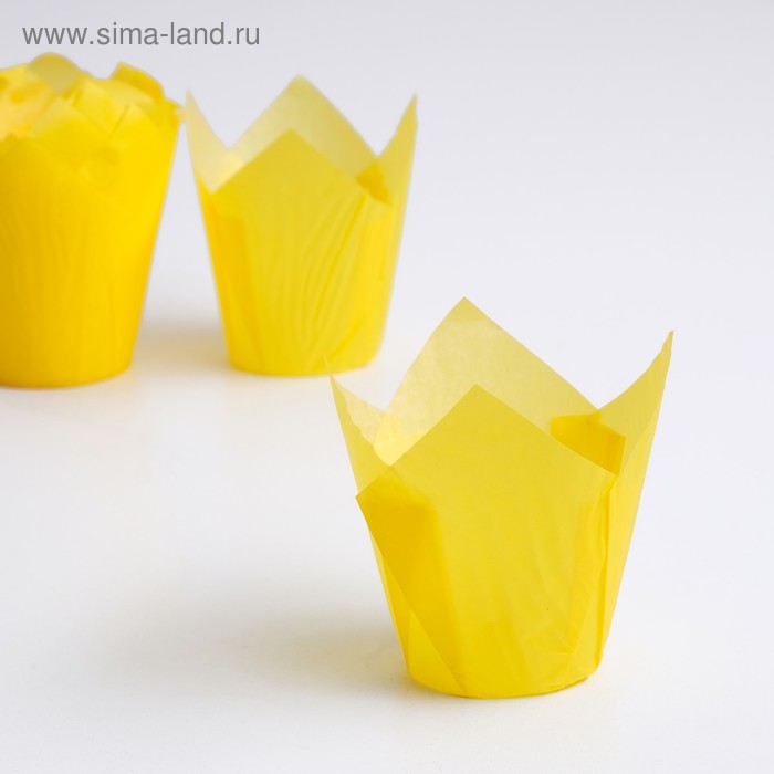 Форма для выпечки "Тюльпан", тёмно-жёлтый 5 х 8 см - Фото 1