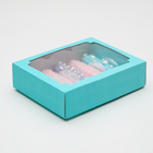 Коробка сборная, крышка-дно, с окном, голубая, МИКС голубого, 18 х 15 х 5 см - Фото 2