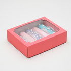 Коробка сборная, крышка-дно, с окном, розовая, 18 х 15 х 5 см - Фото 2