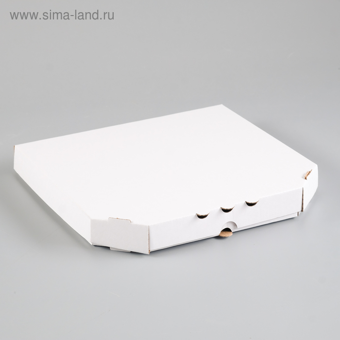Коробка для пиццы, белая, 25,5 х 25,5 х 3 см - Фото 1