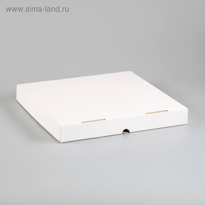 Коробка для пиццы, белая, 33×33×4 см - Фото 1