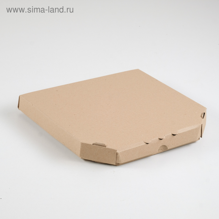 Коробка для пиццы, бурая, 25,5 х 25,5 х 3 см - Фото 1