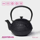 Чайник Доляна «Чёрный тигр», 700 мл, с ситом, эмалированное покрытие внутри, индукция, чугун, чёрный - Фото 1