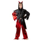 Карнавальный костюм «Демон», куртка, брюки, ободок, р. 34, рост 140 см - фото 108939988