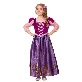 Карнавальный костюм «Принцесса Рапунцель», текстиль-принт, платье, брошь, заколка, р. 34, рост 134 см