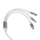 Кабель Krutoff 3 в 1, Lightning/micro USB/ Type-C, 1.2 м, белый - Фото 1