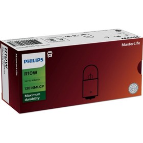 

Лампа автомобильная Philips MasterLife, R10W, 24 В, 10 Вт, 13814MLCP