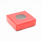 Коробка для печенья, с окном, красная, 10 х 10 х 3 см - Фото 1