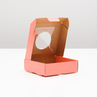 Коробка для печенья, с окном, розовая, 10 х 10 х 3 см - Фото 2