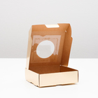 Коробка для печенья, с окном, золотая, 10 х 10 х 3 см - Фото 2
