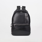 Рюкзак на молнии, 2 наружных кармана, цвет чёрный - фото 8901827
