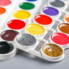 Акварель 22 цвета + 2 цвета с блёстками (золото, серебро), «Маша и Медведь», карамельная, без кисти - Фото 3