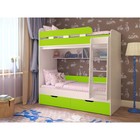 Детская двухъярусная кровать Юниор-5 белое дерево/лайм - фото 121699759