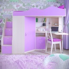 Кровать-чердак детская «Пионер», цвет дуб молочный / ирис - Фото 2