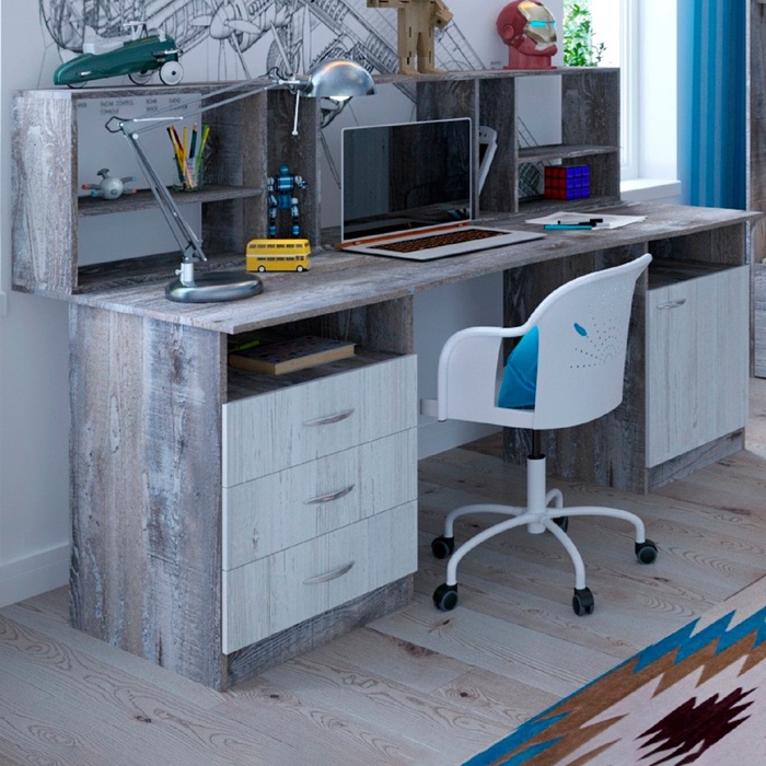 Стол детский письменный «Юта», цвет бетон / винтерберг