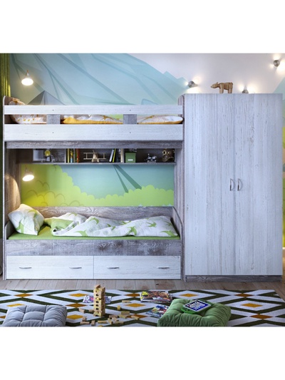 Детская комната «Юта», комплект №1, цвет бетон/винтерберг