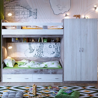 Детская комната «Юта», комплект №1, цвет бетон/винтерберг