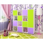 Стеллаж для детской комнаты Джери-2 белое дерево/ирис-лайм - фото 121936137