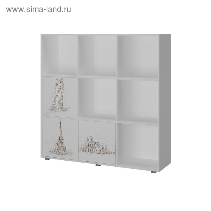 Стеллаж для детской комнаты «ДМ9», 1280×350×1280 мм, цвет белый