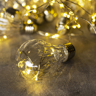 УЦЕНКА Гирлянда «Нить» с насадками «Лампочки объёмные», 10 штук, 100 LED, 3.5 В, адаптер в комплекте, свечение тёплое белое 4698869