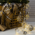 УЦЕНКА Гирлянда «Нить» с насадками «Лампочки объёмные», 10 штук, 100 LED, 3.5 В, адаптер в комплекте, свечение тёплое белое 4698869