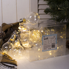 УЦЕНКА Гирлянда «Нить» с насадками «Лампочки объёмные», 10 штук, 100 LED, 3.5 В, адаптер в комплекте, свечение тёплое белое 4698869