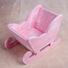 Кашпо деревянное 20×12×13 см "Санки", розовая кисть Дарим Красиво - фото 8021493