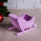 Кашпо деревянное 20×12×13 см "Санки", фиолетовая кисть Дарим Красиво - Фото 2