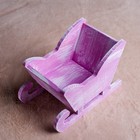 Кашпо деревянное 20×12×13 см "Санки", фиолетовая кисть Дарим Красиво - Фото 3