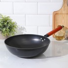 Сковорода-Wok «Жаклин», d=32 см, деревянная ручка, цвет чёрный - Фото 1