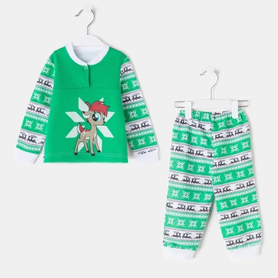 Пижама детская, цвет зелёный, рост 104 см