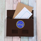 Ящик почтовый без замка (с петлёй), горизонтальный «Широкий», коричневый - Фото 1