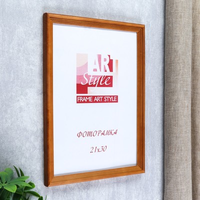 Фоторамка для фото 21×30 см Augusta, сосна, (пластиковый экран), орех