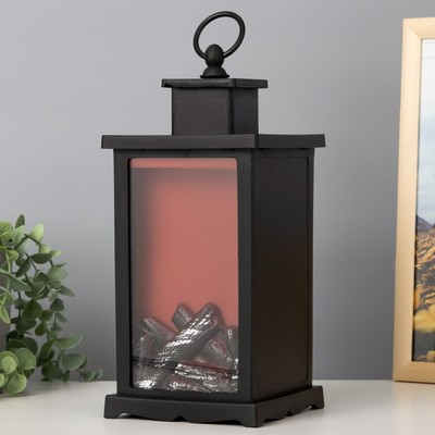 Ночник RISALUX «Камин», LED, 13×13×30 см, чёрный