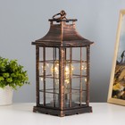 Ночник "Фонарь лофт " LED черный с медной патиной 13х13х31 см RISALUX - фото 23192794