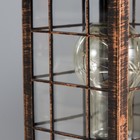 Ночник "Фонарь лофт " LED черный с медной патиной 13х13х31 см RISALUX - фото 23544922