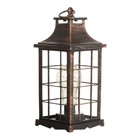 Ночник "Фонарь лофт " LED черный с медной патиной 13х13х31 см RISALUX - фото 23544926