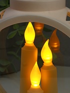 Светодиодные свечи в подсвечнике RISALUX «Трио», LED-ночник, белый, 9.7×16.5×25 см, батарейки AAA×2, свечение жёлтое 4543484 - фото 16870963