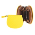 Кошелек женский "Квадраты" 3 отдела, отдел для кредиток, монетница, на молнии, желтый - Фото 1