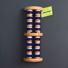 Массажёр деревянный, 16 колёс с шипами, синий, бежевый - Фото 7