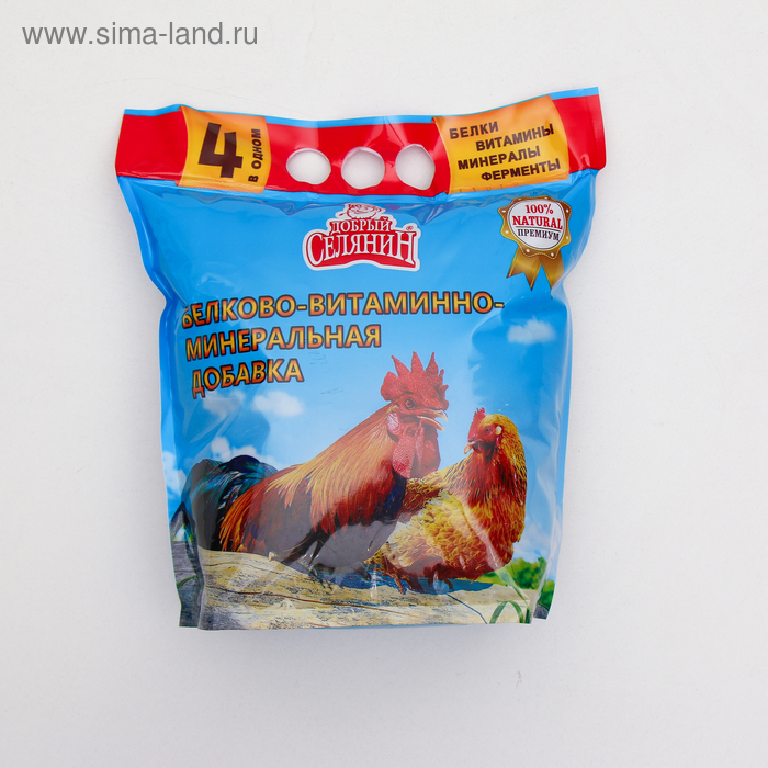 БВМ добавка к премиксу Добрый селянин Премиум 4 в 1, с ферментами для с/х птицы, 1.7 кг