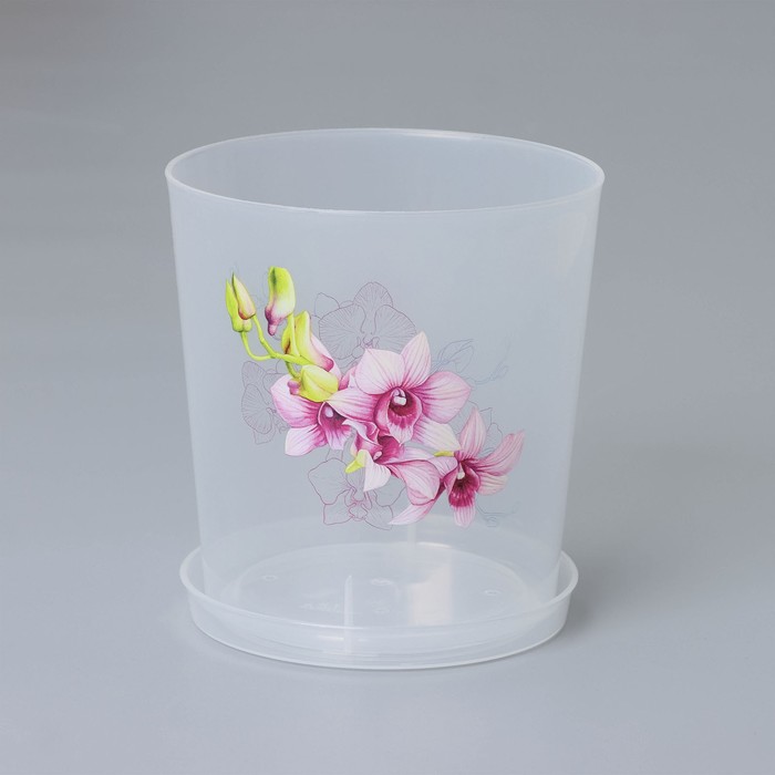Горшок для орхидей с поддоном, 1,8 л, цвет МИКС - Фото 1