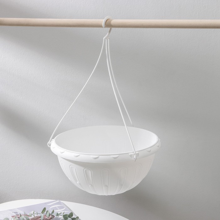 Кашпо уличное подвесное для цветов «Джулия», 8 л, белое - Фото 1